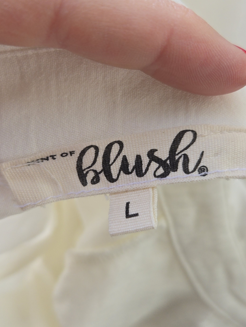 Hint Of Blush Women's Cream Button-Front Shirt Dress with Decorative Tie - Picture 9 of 10
